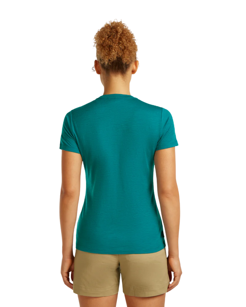 Icebreaker Womens Merino 150 Tech Lite III S/S Tee Hike Path in Tidal Teal-1