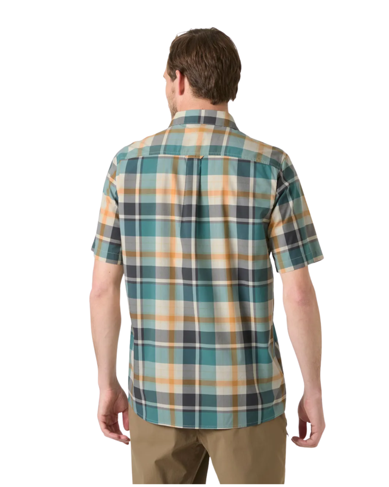 Helly Hansen Mens Fjord QD S/S Shirt 2.0 in Opal Green Peak Plaid-1