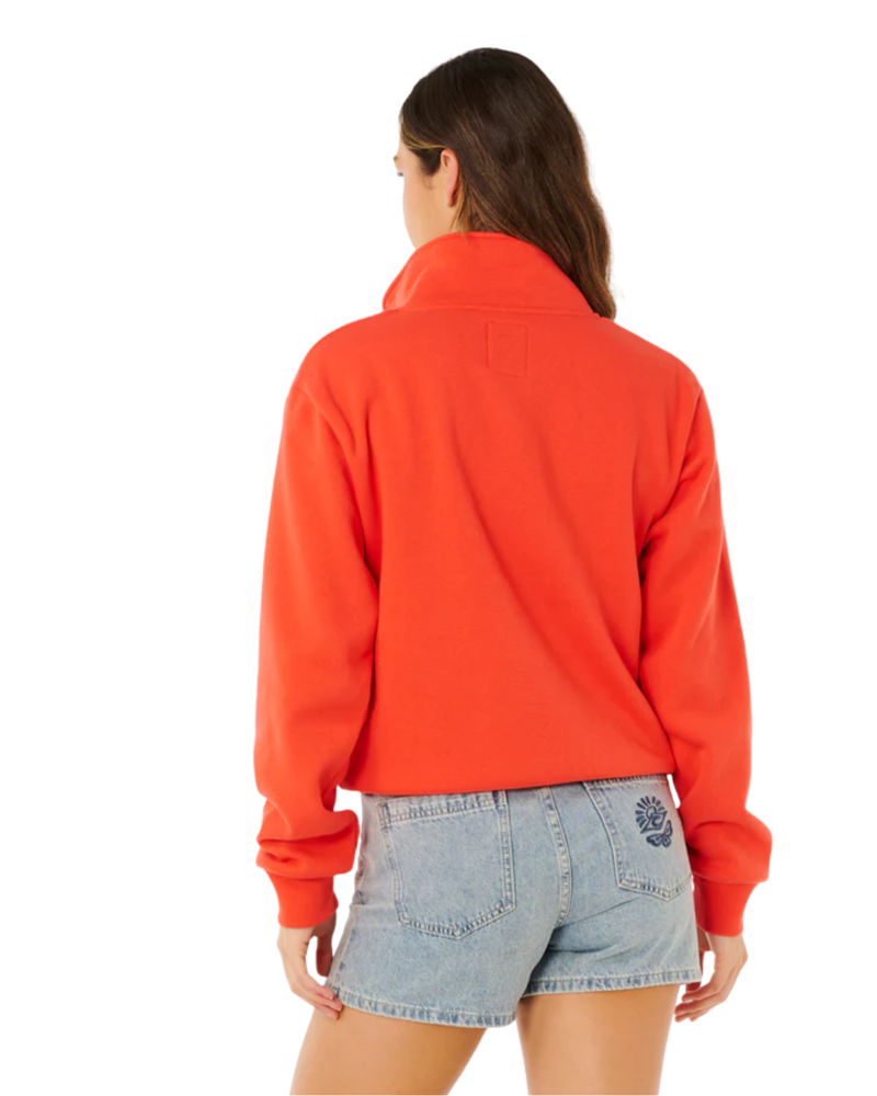 Rip Curl Womens RC Heart Half Zip Fleece in Red-1