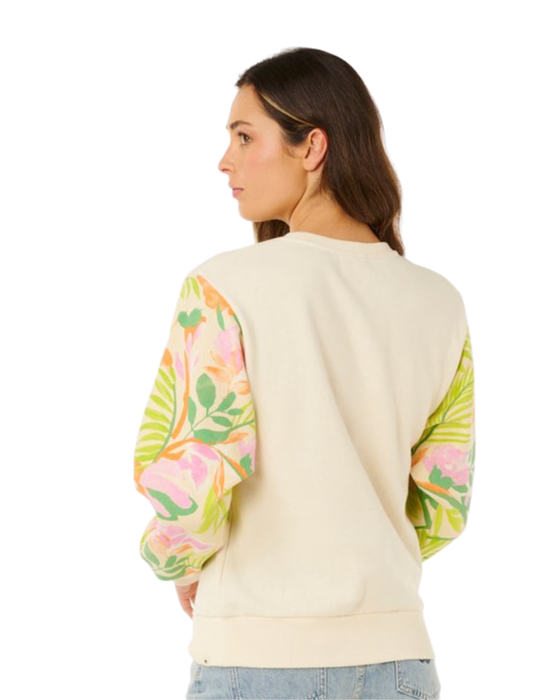 Rip Curl Womens Molokaï Crew Fleece in Off White-1