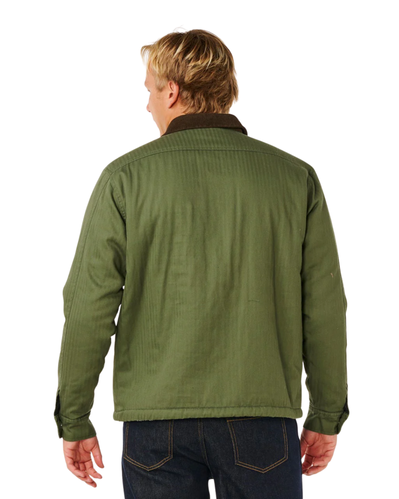 Rip Curl Mens Premium Surf Sherpa Jacket in Dark Olive-1