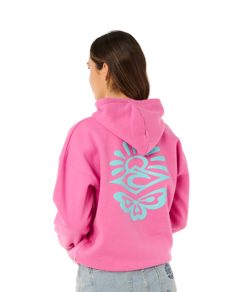 Rip Curl Womens Icons Of Surf Heritage Hood in Super Pink-1