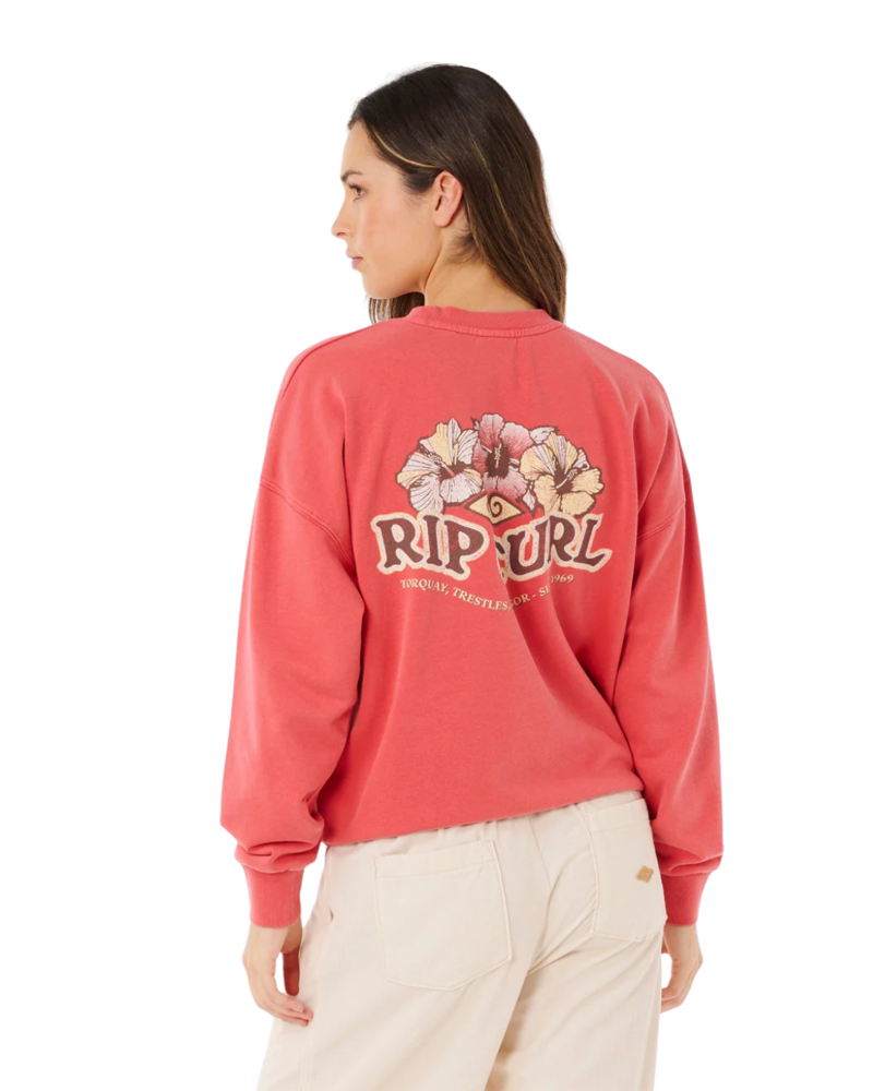 Rip Curl Womens Bells Heritage Crew in Deep Red-1