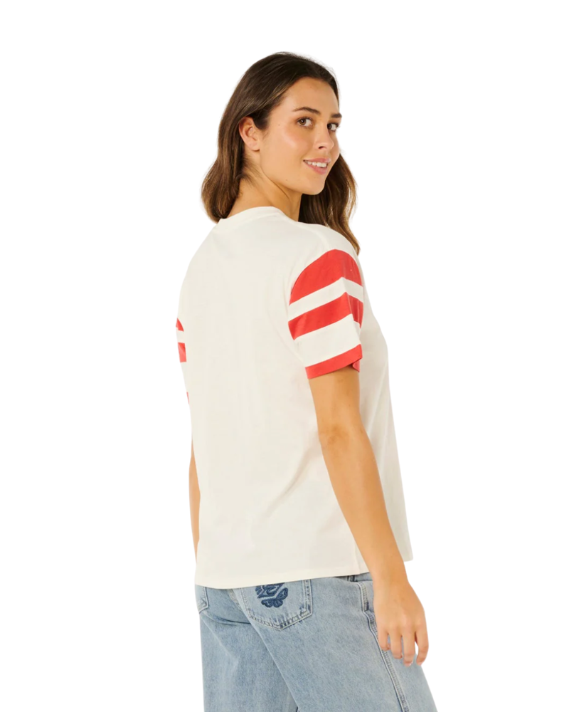 Rip Curl Womens Surf Side Heritage Tee in Bone-1