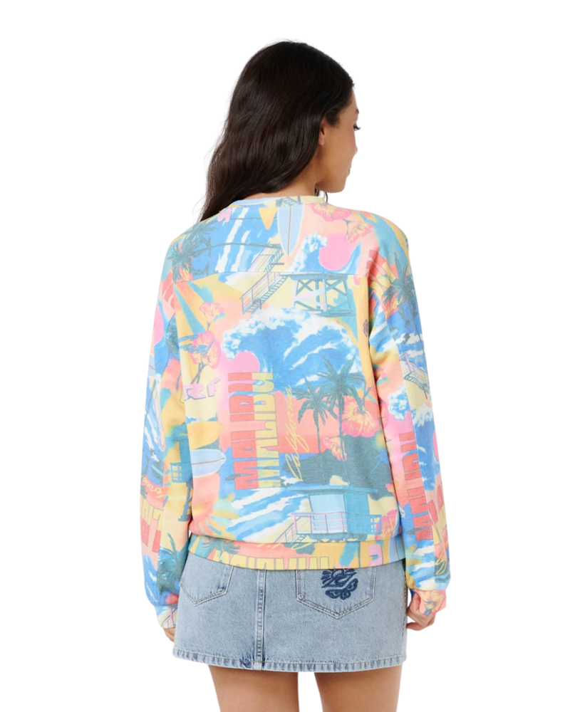 Rip Curl Womens Surf Side Relaxed Crew in Multi-1