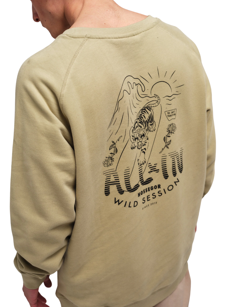 All In Mens Organic Sweatshirt in Tiger Kaki-1