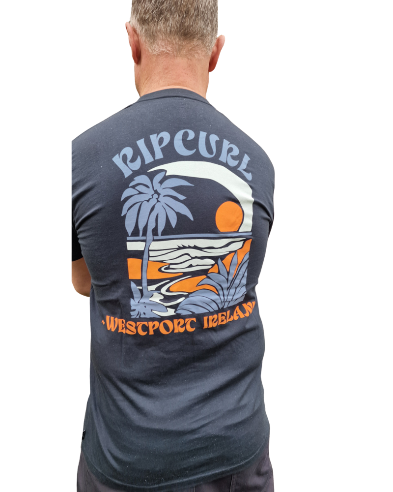Rip Curl Mens Cutout Matisse Westport Tee in Dark Navy-1