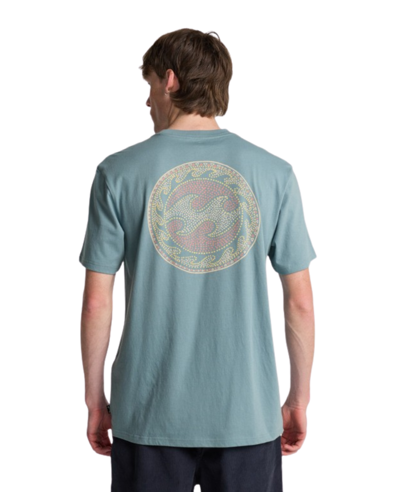 Billabong Mens Crayon Wave S/S Tee in Washed Blue-1