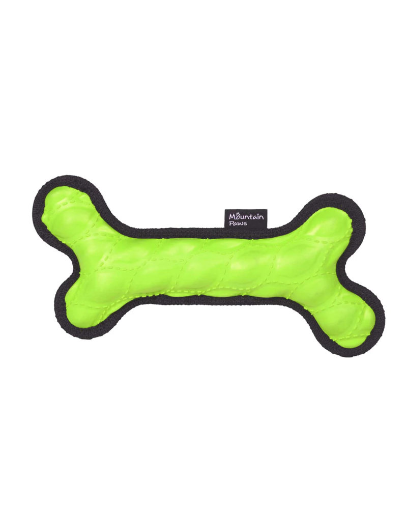 Mountain Paws Rubber Bone Dog Toy in Green
