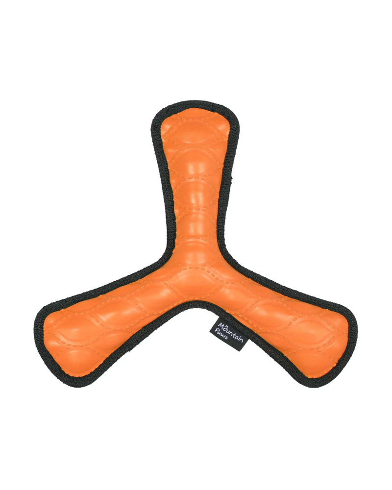Mountain Paws Rubber Throw Dog Toy in Orange