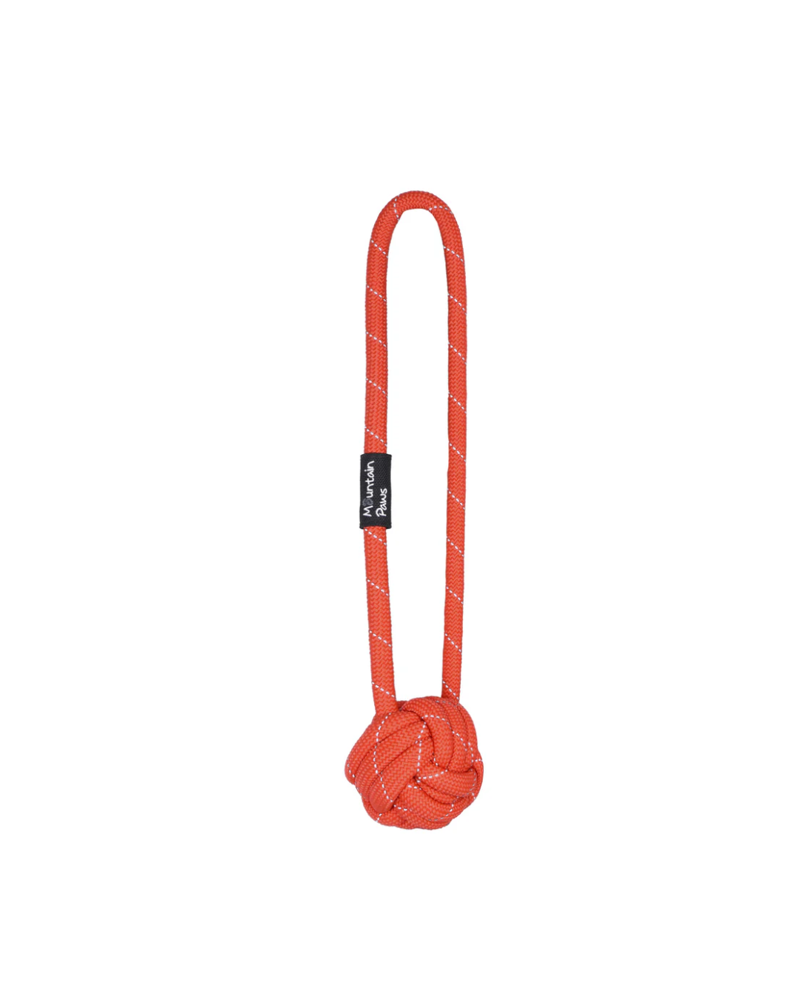 Mountain Paws Ball Chew Rope Dog Toy in Orange