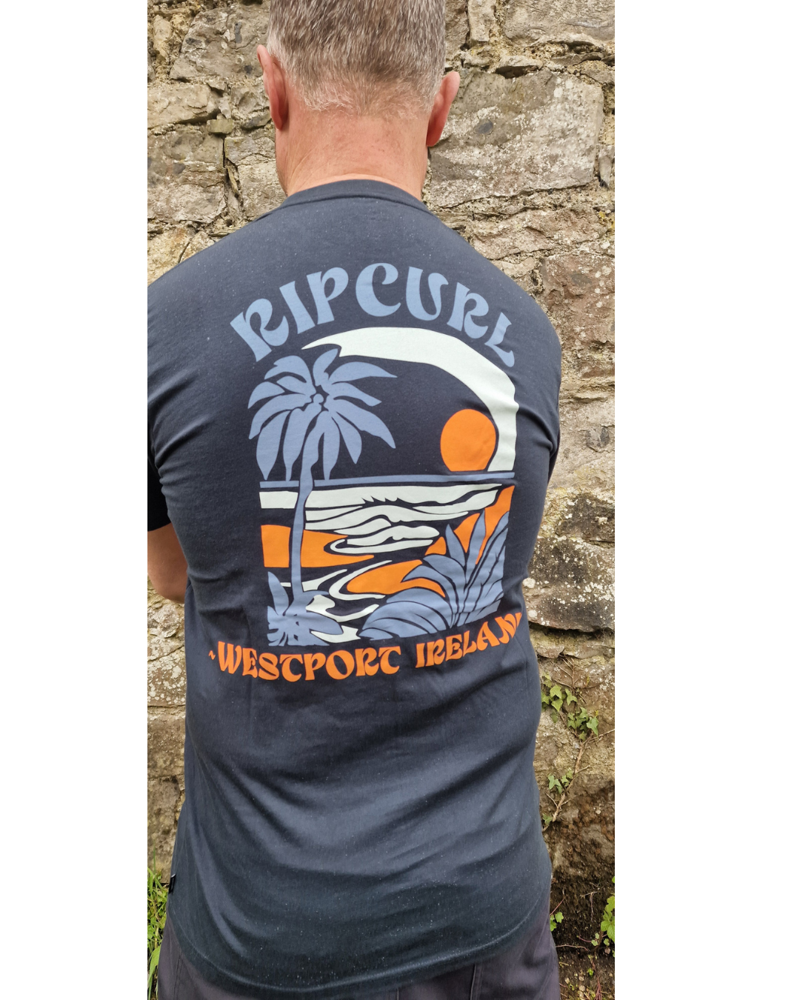 Rip Curl Mens Cutout Matisse Westport Tee in Dark Navy-1