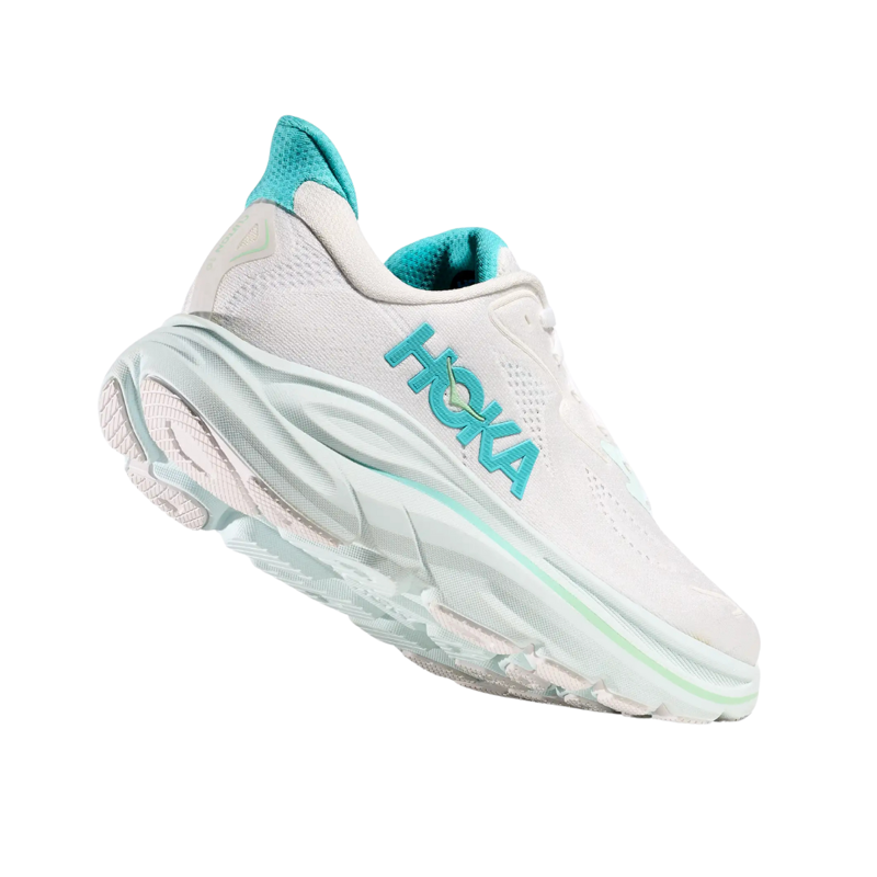 Hoka Womens Clifton 10 in White / Cielo Blue-2