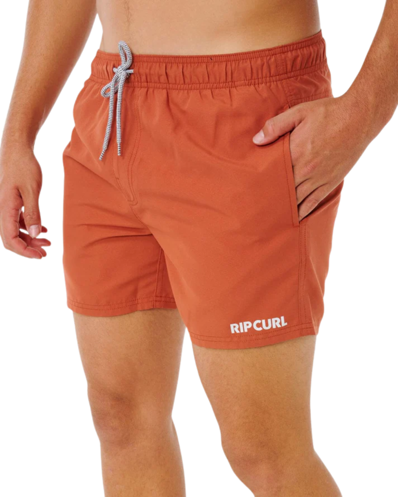 Rip Curl Mens Streamline Offset Volley Shorts in Baked Clay