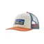 Patagonia P-6 Logo LoPro Trucker Hat in White w/Redtail Rust