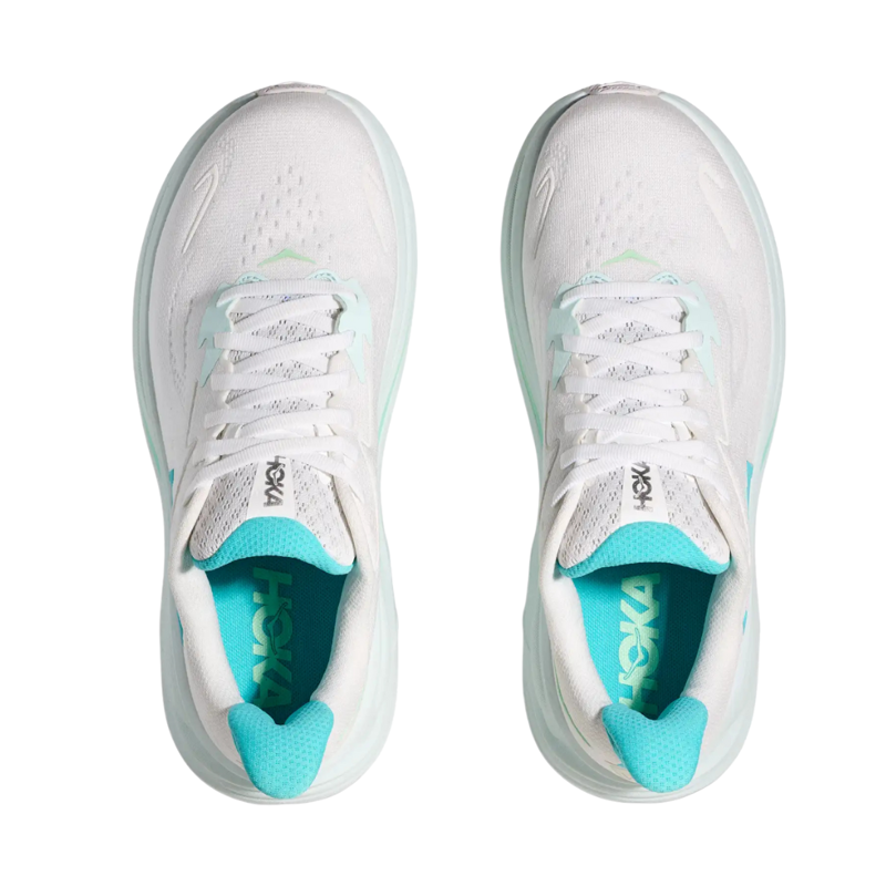 Hoka Womens Clifton 10 in White / Cielo Blue-3