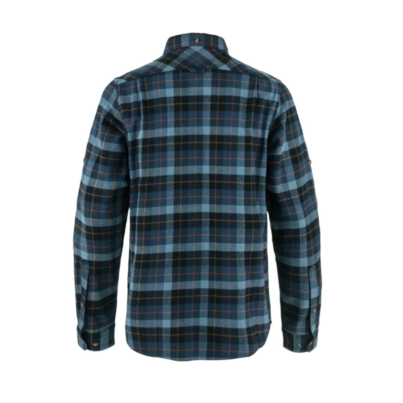 Fjallraven Mens Singi Heavy Flannel Shirt in Dark Navy / Indigo Blue-1