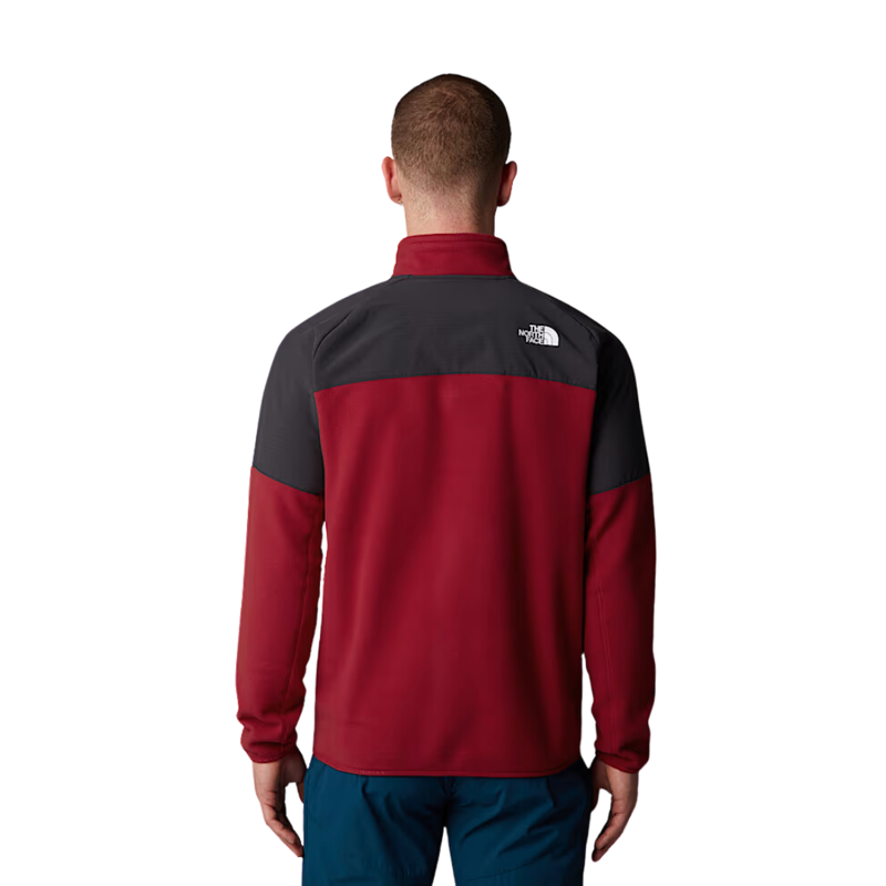 The North Face Mens Glacier Heavyweight 1/2 Zip in Garnet Red / Asphalt Grey-1