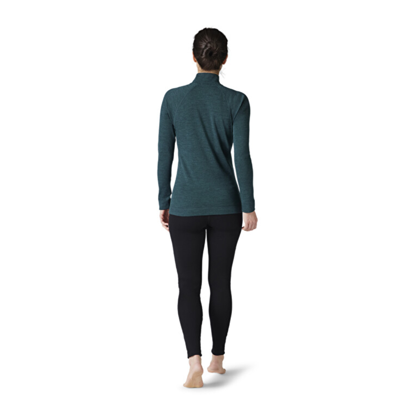 Smartwool Womens Classic Thermal Merino Base Layer 1/4 Zip in Twilight Blue Heather-1