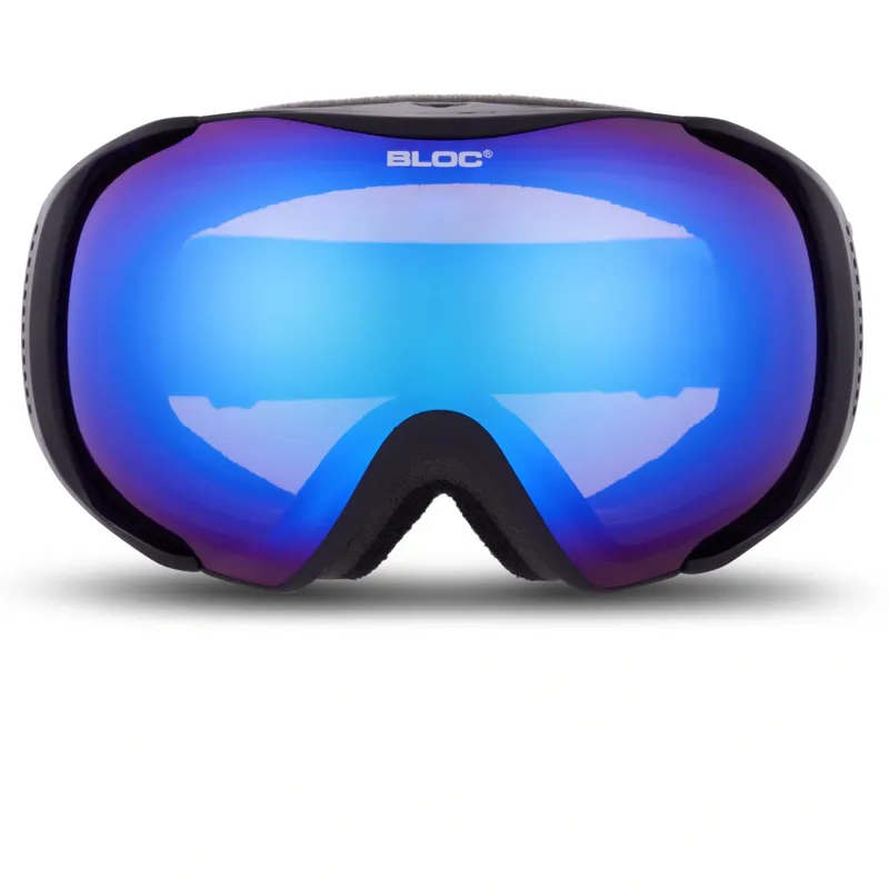 Bloc Mask Ski Goggles in Matt Black With Brown Blue Mirror Lens