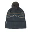 Patagonia Powder Town Fitz Roy Stripe Recycled Polyester Beanie in Smolder Blue