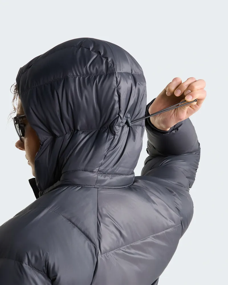 The North Face Women's Hydrenalite City Long Down Hooded Parka in Anthracite Grey-6