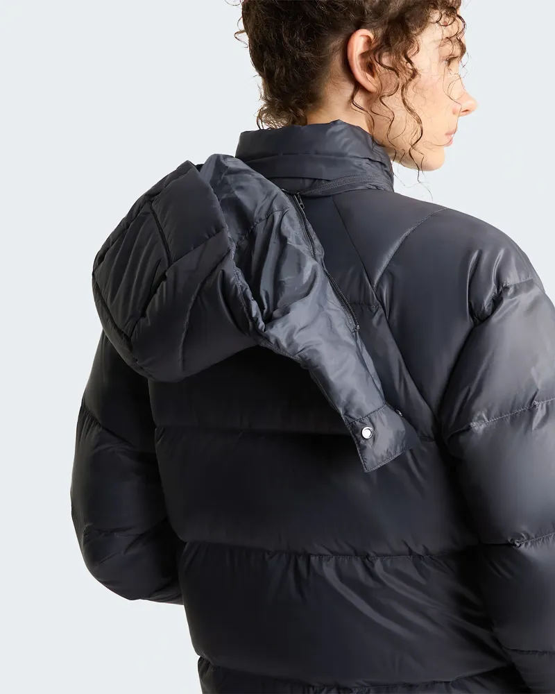 The North Face Women's Hydrenalite City Long Down Hooded Parka in Anthracite Grey-7