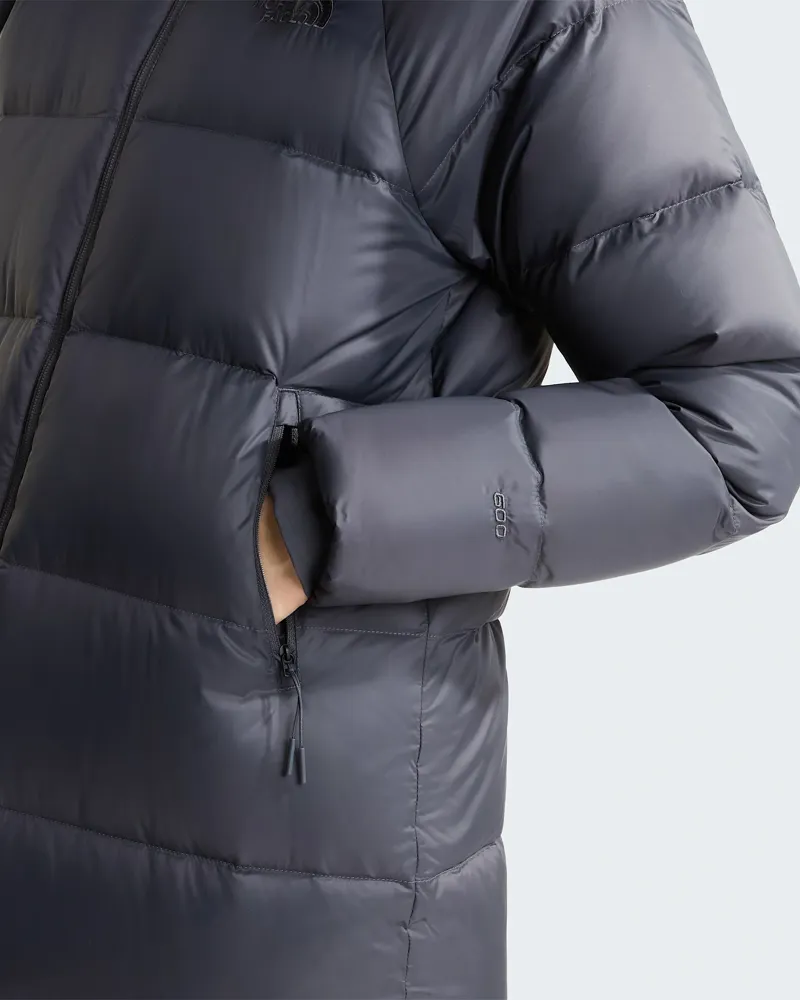 The North Face Women's Hydrenalite City Long Down Hooded Parka in Anthracite Grey-8