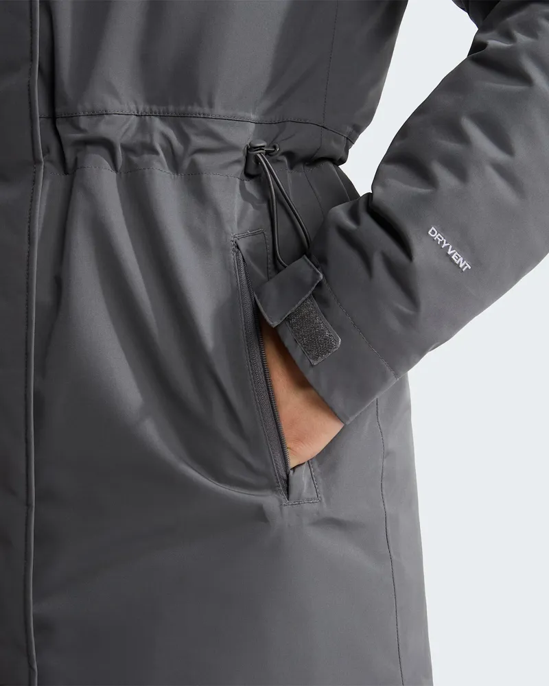 The North Face Women's Zaneck Parka in Smoked Pearl-12