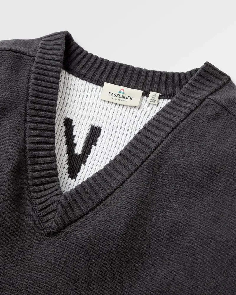Passenger Womens Penida Knitted Jumper in Faded Black-2