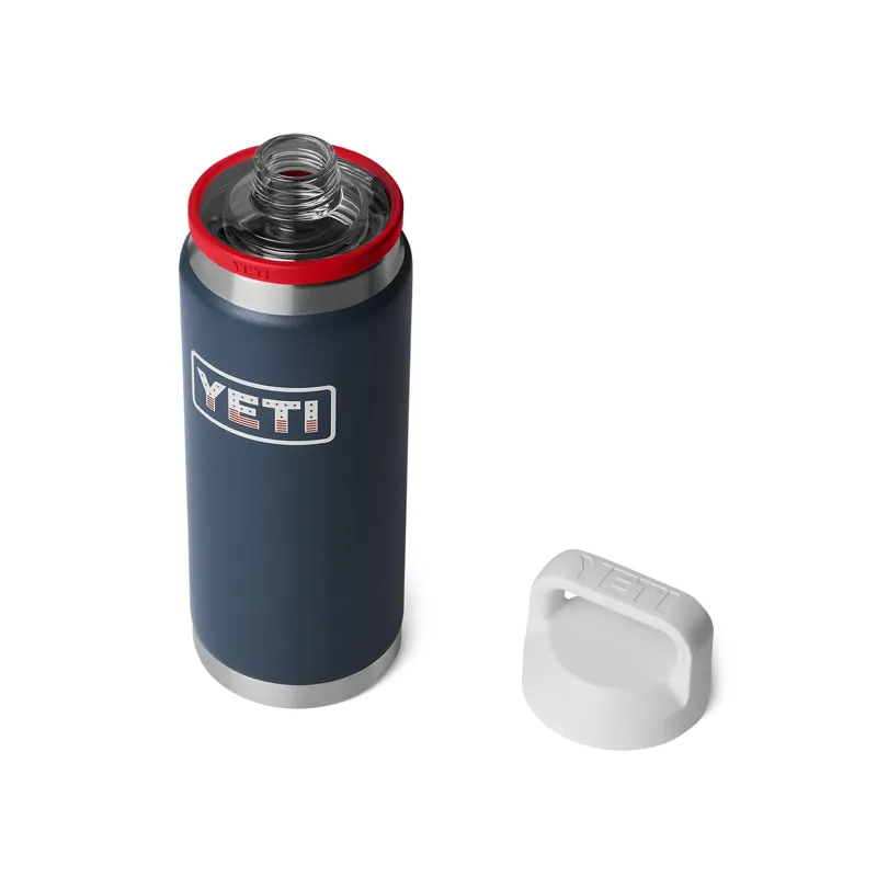 Yeti Rambler Bottle Chug 26oz in Navy/Rescue Red/White-1