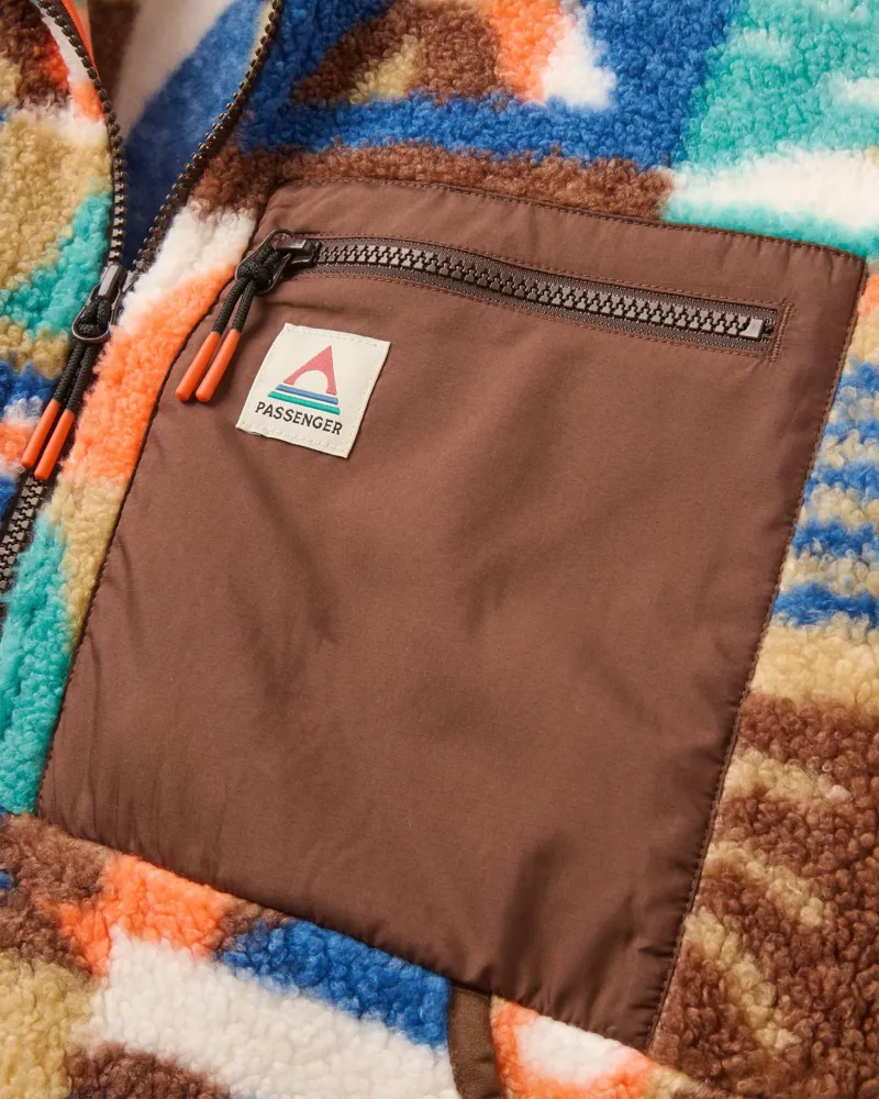 Passenger Womens Ravi Recycled Sherpa Fleece in Lost On Purpose Pacific Green-4