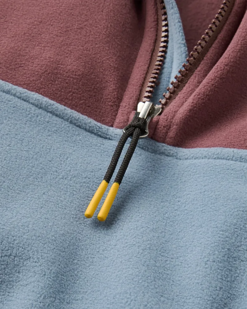 Passenger Mens Set Off Recycled Polar 1/2 Zip Fleece 2 in Brambleberry / Stormy Blue-2