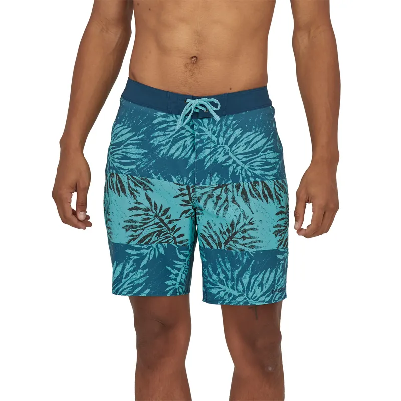 Patagonia Men's Hydropeak 18in M Boardshorts in SandyKelpBlocked: CraterBlue-1