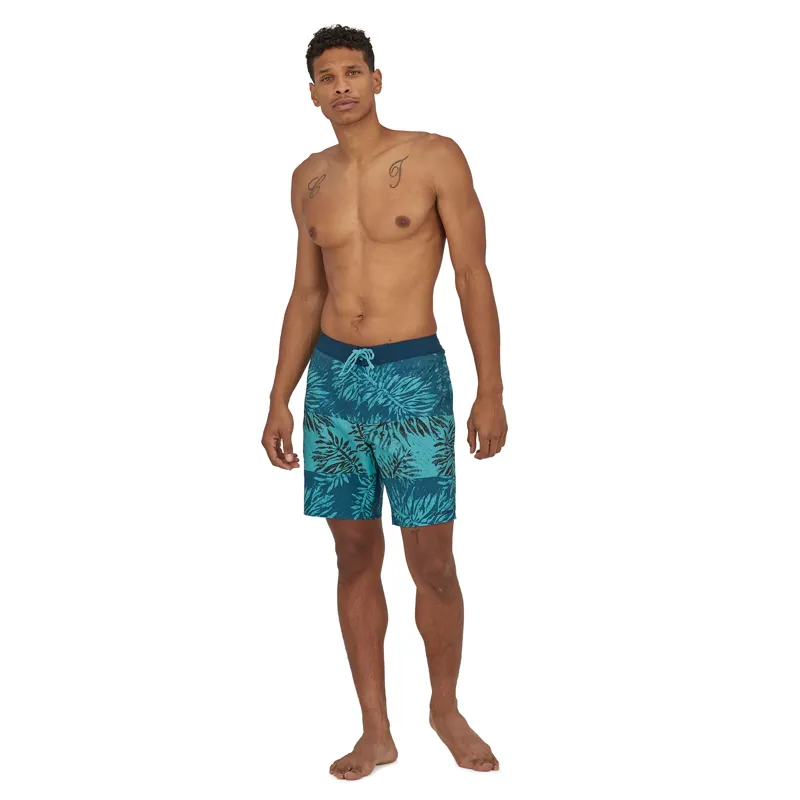 Patagonia Men's Hydropeak 18in M Boardshorts in SandyKelpBlocked: CraterBlue-3