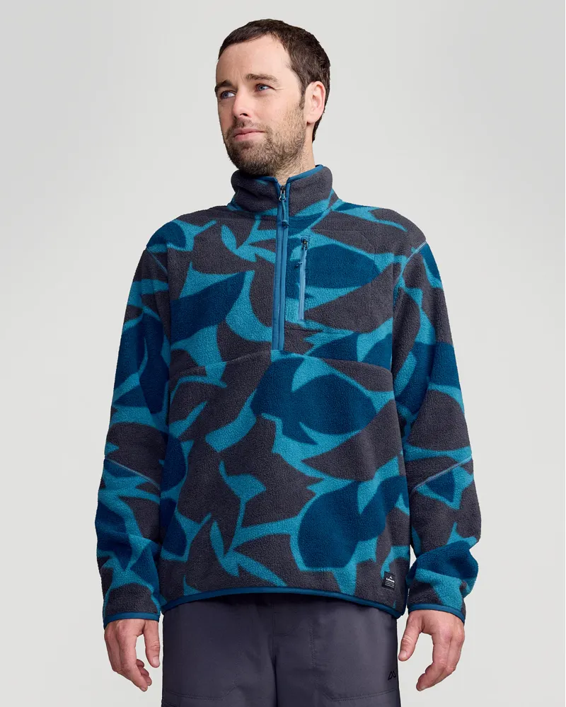 Kathmandu Trailhead Mens Fleece 1/4 Zip Pullover in Washed Blue-1