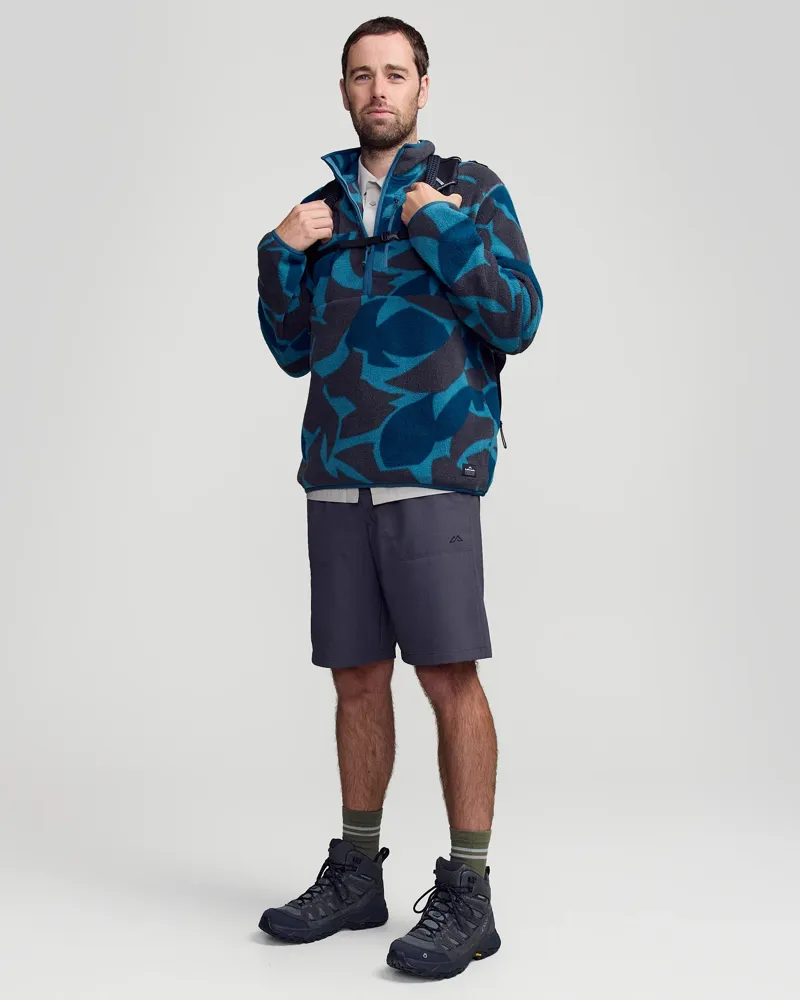 Kathmandu Trailhead Mens Fleece 1/4 Zip Pullover in Washed Blue-4