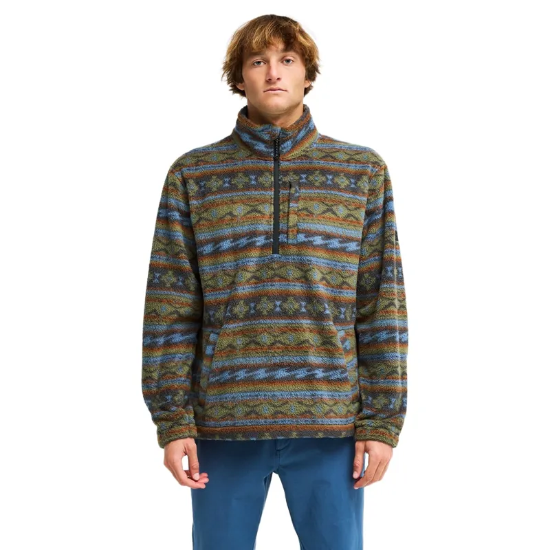 Billabong Mens Boundary Mock Neck Half Zip Fleece in Raven