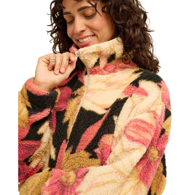 Billabong Womens First Light Half Zip Fleece in Curry-4
