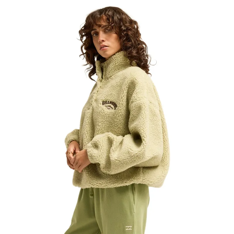 Billabong Womens Run The Road Fleece in Smoke Green-2