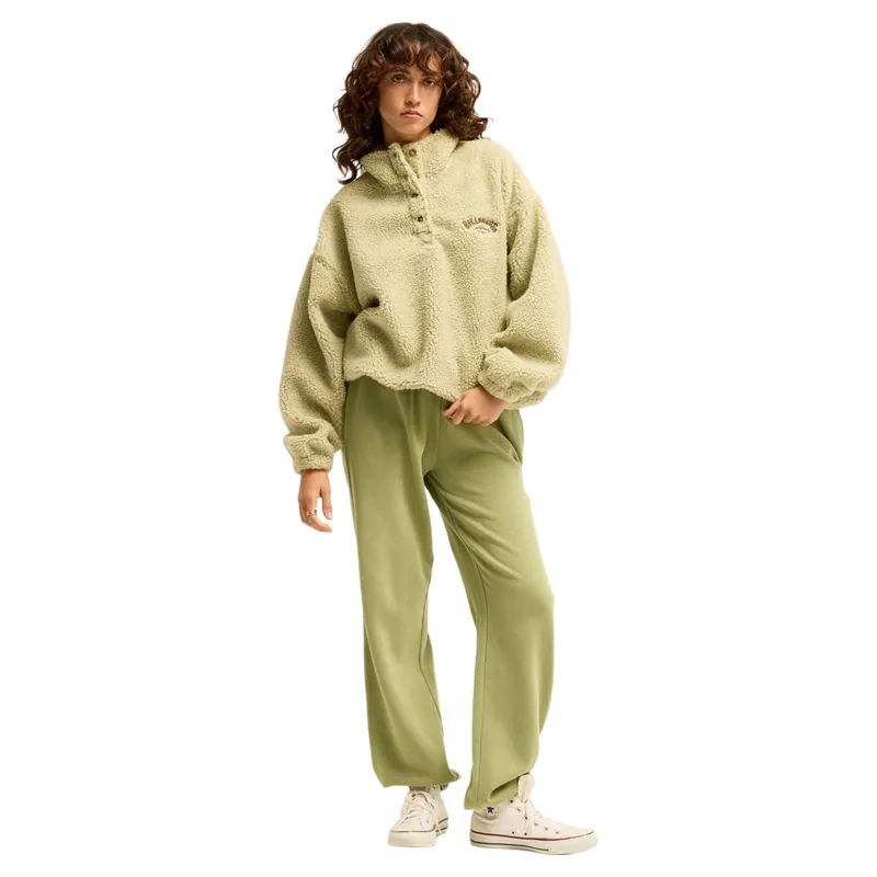 Billabong Womens Run The Road Fleece in Smoke Green-1