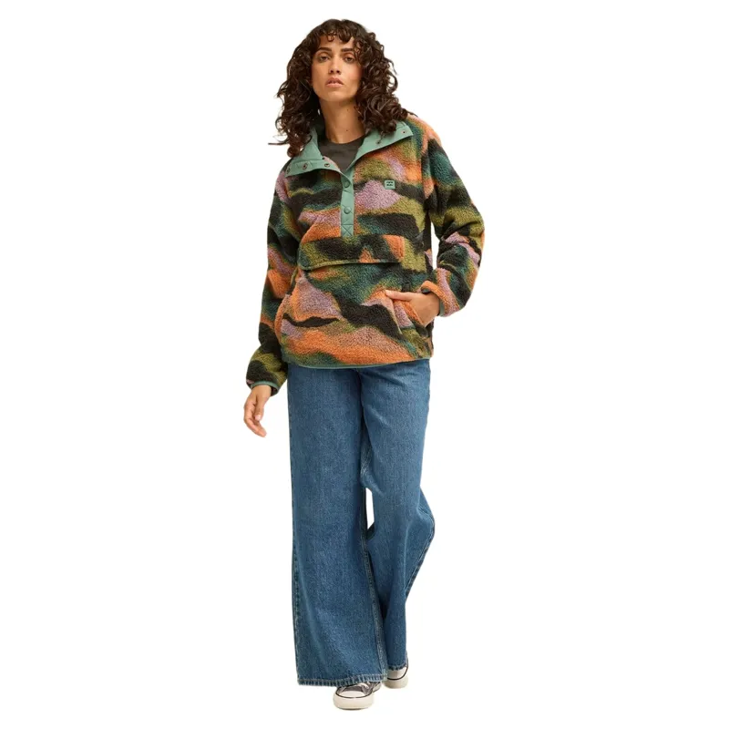 Billabong Womens Switchback Pullover in Black Multi-4