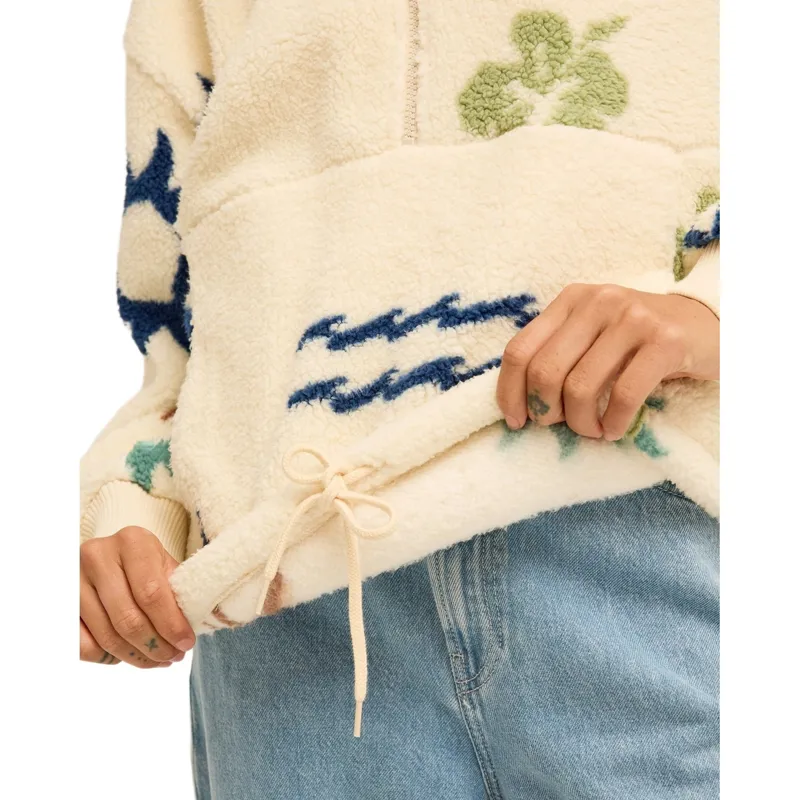 Billabong Womens Time Off Half Zip Fleece in Multi-5