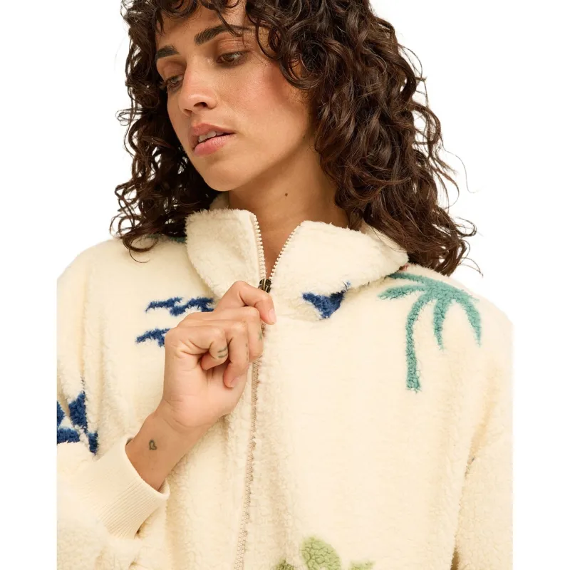 Billabong Womens Time Off Half Zip Fleece in Multi-4