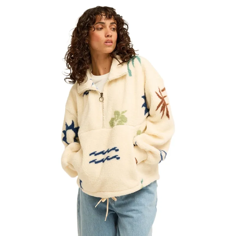 Billabong Womens Time Off Half Zip Fleece in Multi-1