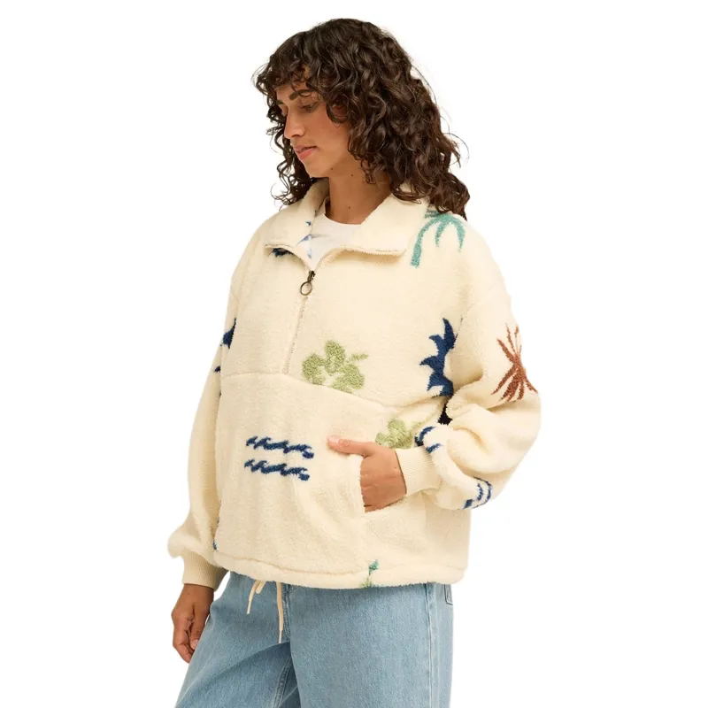 Billabong Womens Time Off Half Zip Fleece in Multi-2