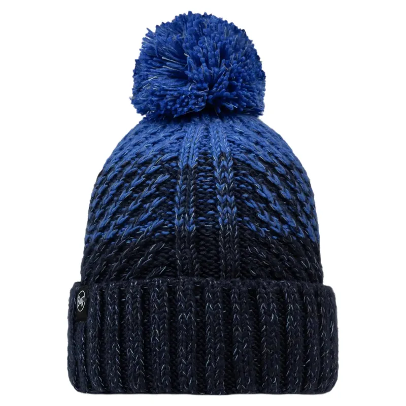 Buff Knitted and Fleece Band Beanie Akna in Night Blue