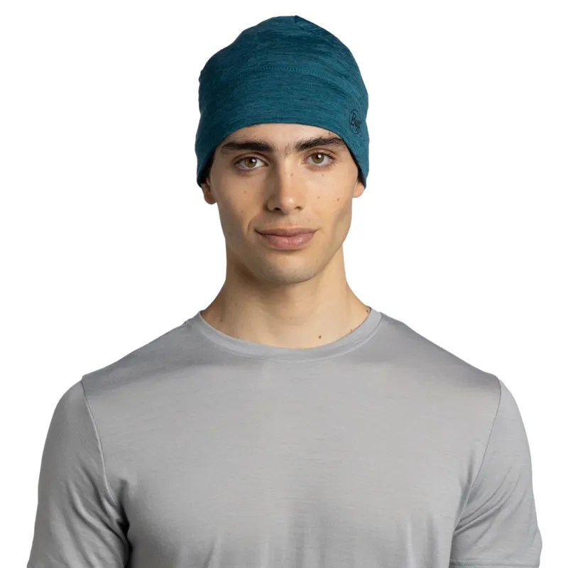 Buff Lightweight Merino Wool Hat in Solid Teal-1