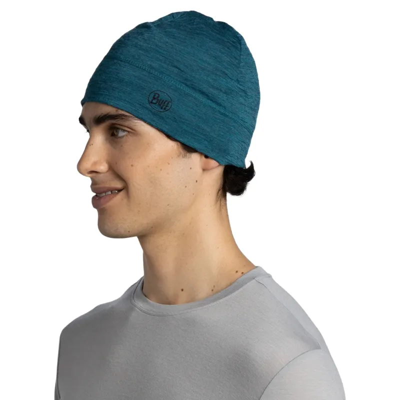 Buff Lightweight Merino Wool Hat in Solid Teal-2