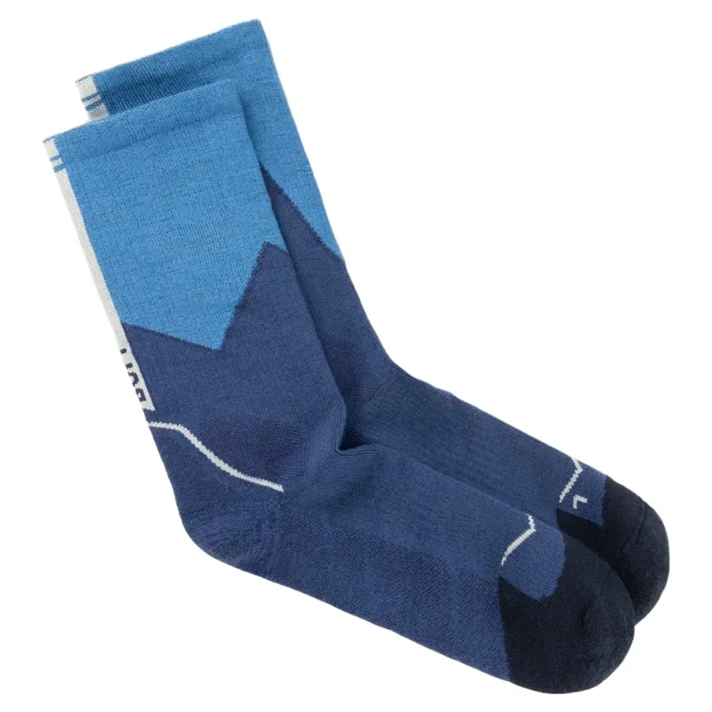 Buff Merino Midweight Crew Socks in Blue-1